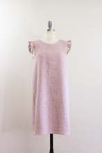 Elisabetta Bellu SS2020 Azalea handmade pink linen loose fit a line short shift dress ruffled armholes front