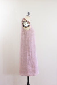Elisabetta Bellu SS2020 Azalea handmade pink linen loose fit a line short dress ruffled armholes side