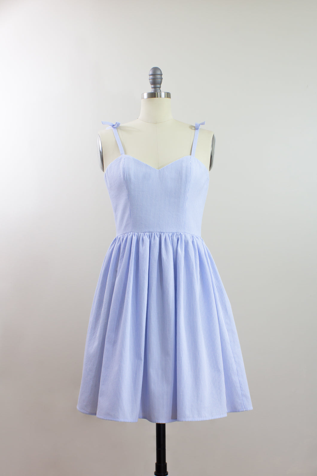 Elisabetta Bellu Dahlia cotton seersucker gathered skirt summer dress front