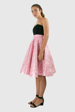 Elisabetta Bellu Gianna pink floral crispy brocade circle skirt