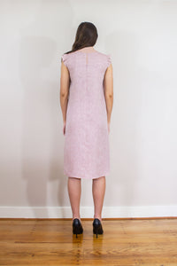 Elisabetta Bellu Dede linen a line dress rouche pastel pink back