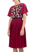 Elisabetta Bellu Efisina red pleated chiffon skirt